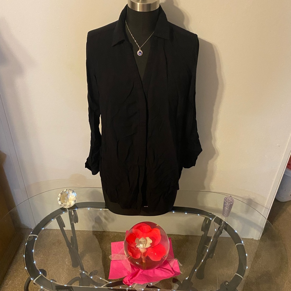Candie's Black Button Down Shirt